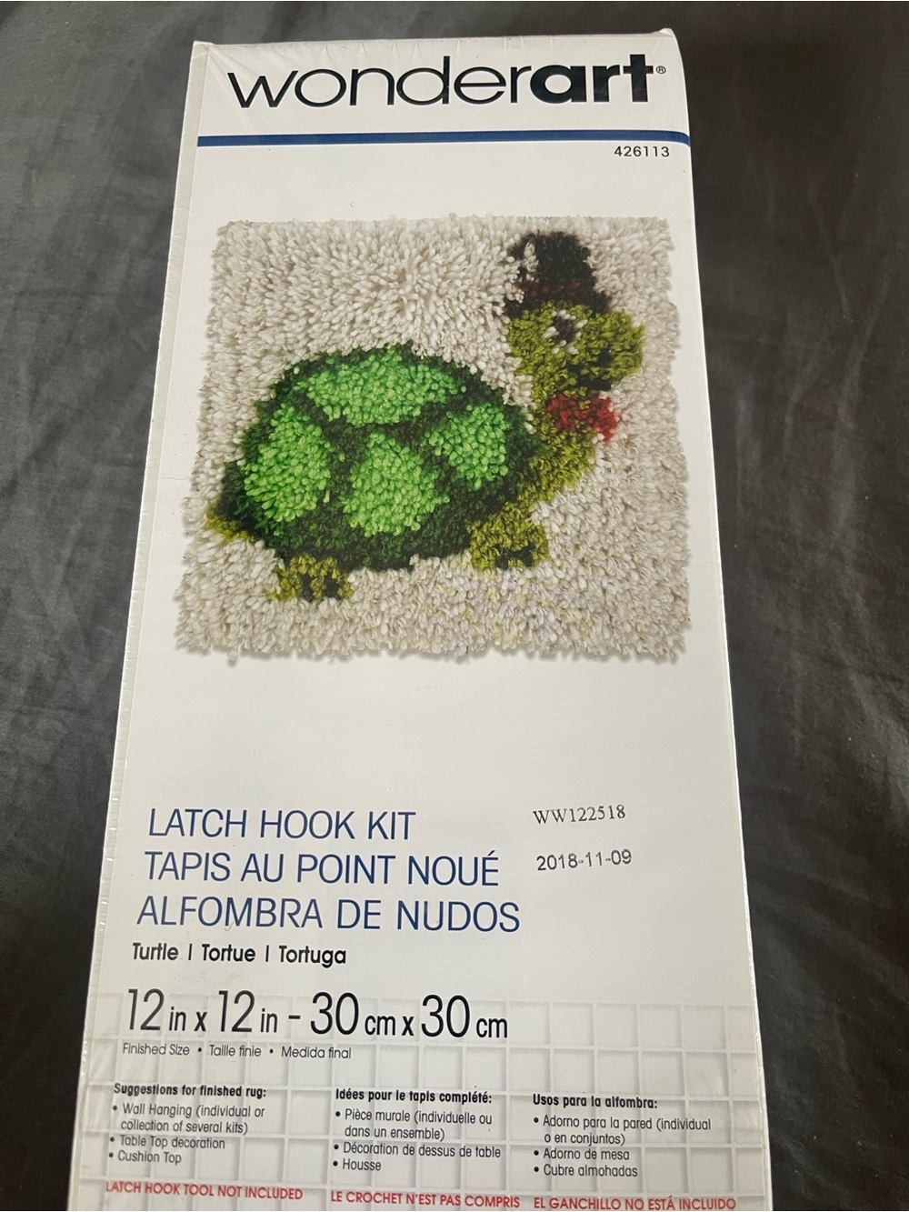 WonderArt Green Turtle Latch Hook Accent